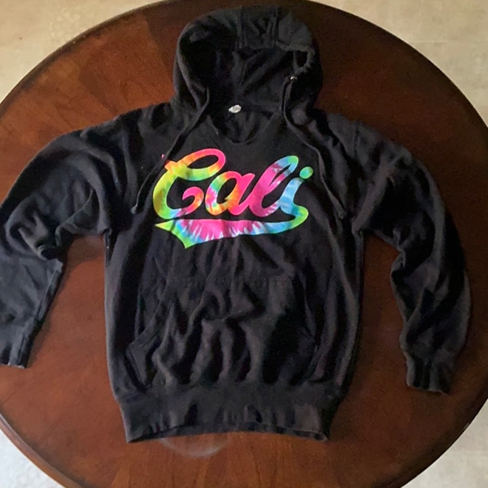 Black Hoodie with Colorful 'Cali' Print